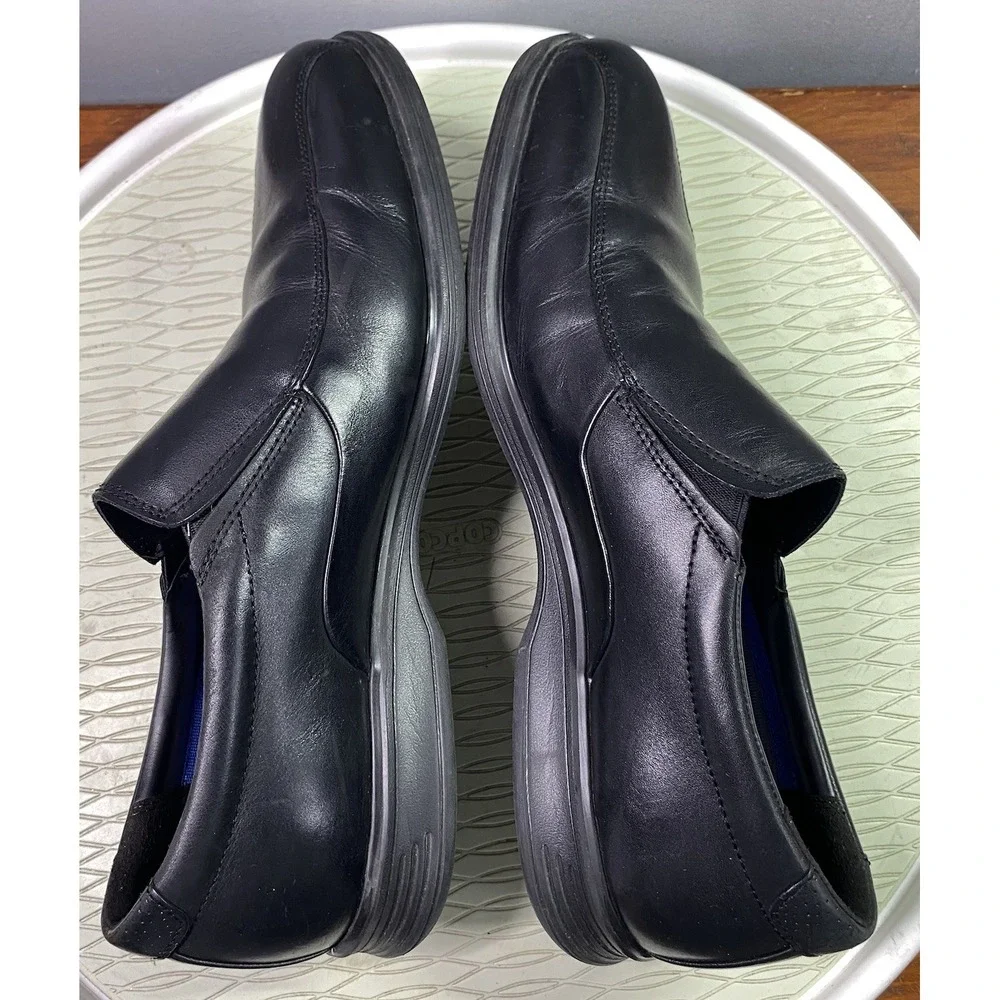 Rockport Men Leather Leader 2 Bike Toe Black Loafer Slip-On Dress Shoe ‎ Sz.11.5